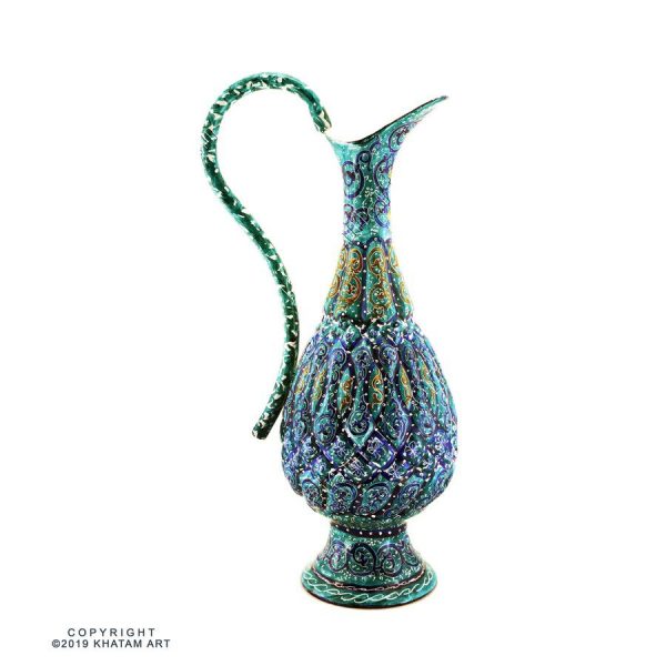 Green Toranj Enamel Minakari Pitcher - 20 cm