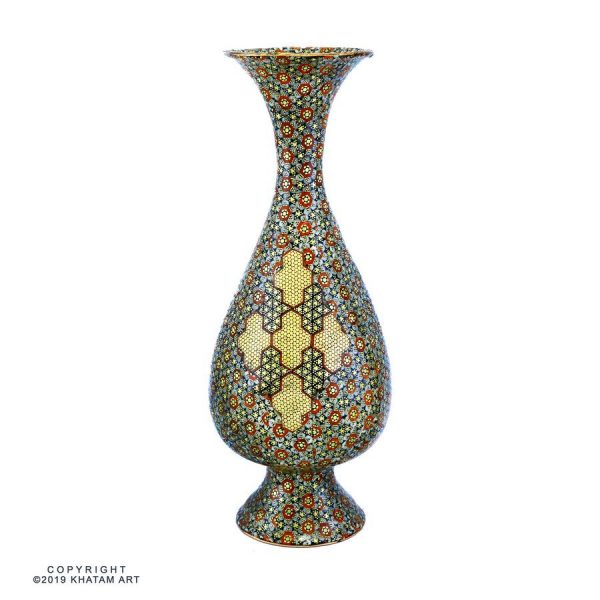 Khatam Tear Shaped Vase - 25cm