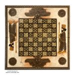 Khatam Chessboard & Backgammon Box with Seashell Eslimi Miniature