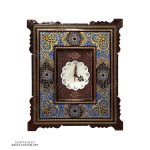 Khatam & Minakari Wall Clock with Eslimi Design - 18x13 cm