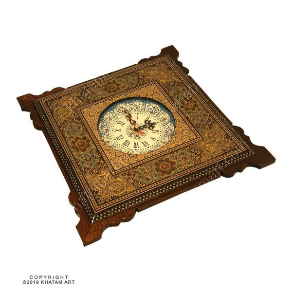 Khatam & Minakari Wall Clock with Eslimi Design - 16 cm - Image 2