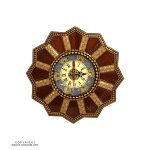 Khatam & Minakari with Red Wood Wall Clock - 16 cm